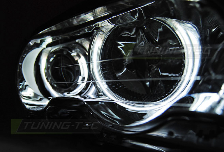 CCFL Angel Eyes Scheinwerfer für BMW 3er E46 Coupe / Cabrio 99-03 chrom Set